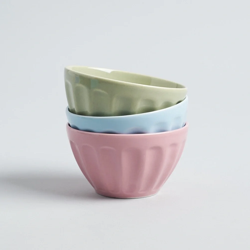 Pier 1 4pc Mini Ceramic Pastel Prep Bowl Set - New In Box
